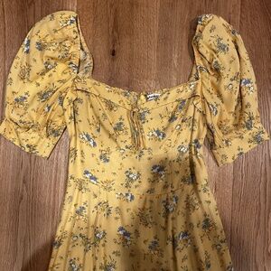 Reformation yellow floral dress